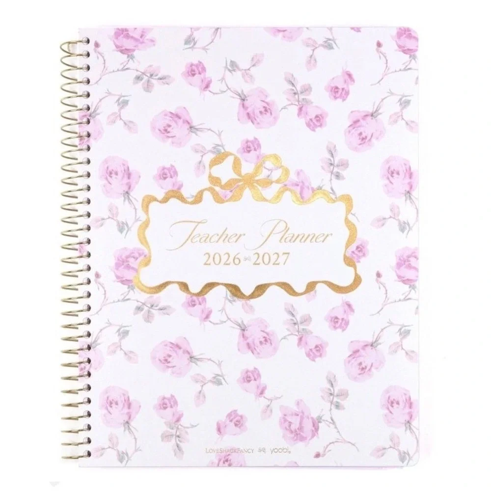 Love Shack Fancy Teacher Planner 2026 2027 Ribbon Rosa‎ Floral LSF Target NEW